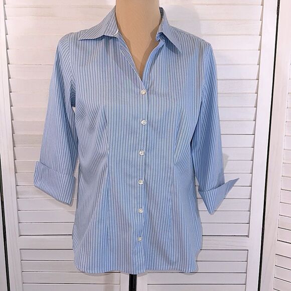 Land's End No Iron Oxford Shirt Size 8 Pin Point NWOT - Picture 2 of 12
